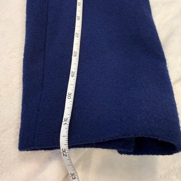 Talbots Royal Blue wool blend pea coat gold button up V neck lined pockets SZ 18 - Picture 11 of 13